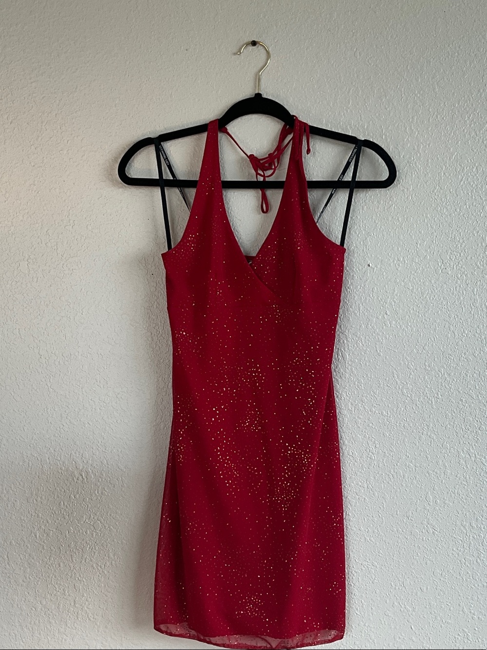 Red sparkly halter mini